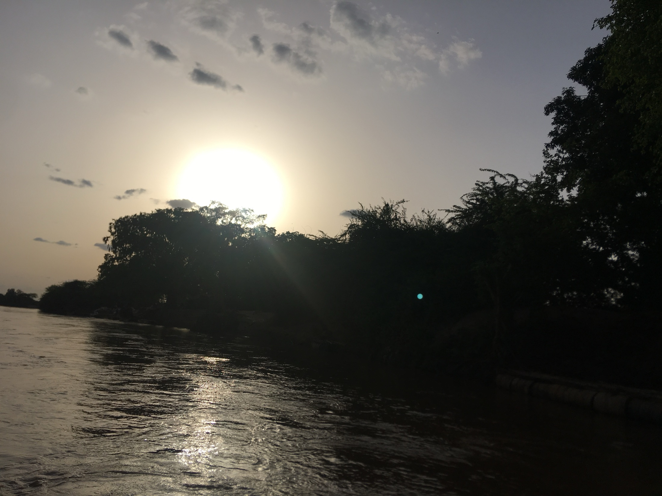Sunset over a river, northern Kenya